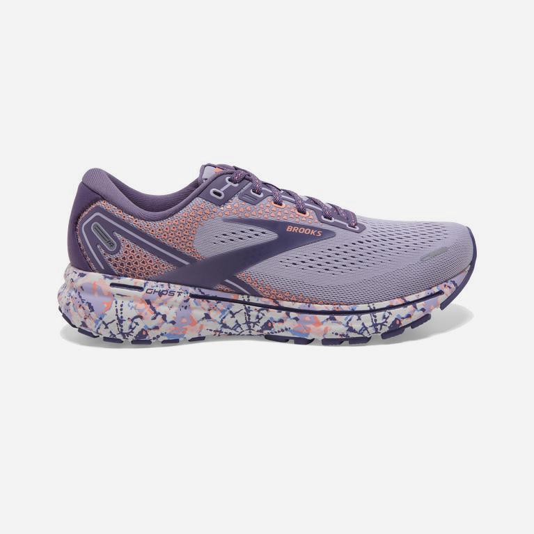 Brooks Women's Ghost 14 Cushioned Road Running Shoes Singapore - lavender Purple/Cadet/Thistle/Papay